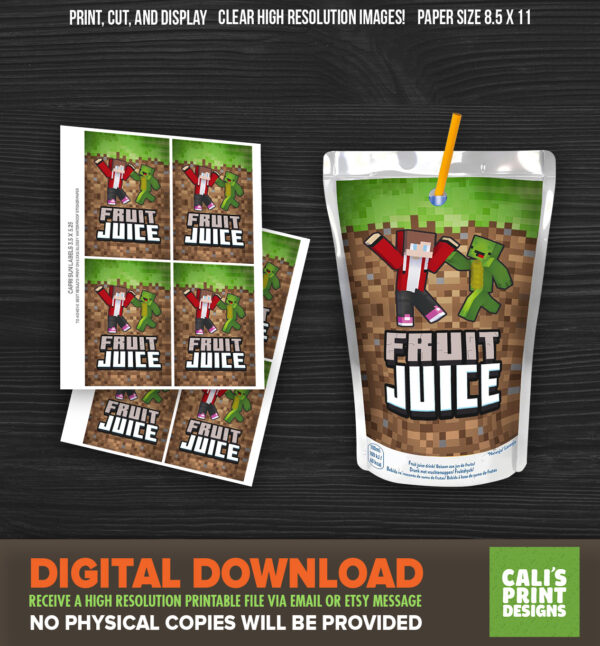 Printable Maizen Mikey JJ Caprisun Label -  Mikey JJ party - Maizen