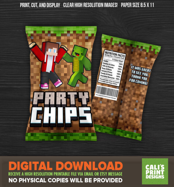 Printable Maizen Mikey JJ Birthday Chips Label -  Mikey JJ party - Maizen
