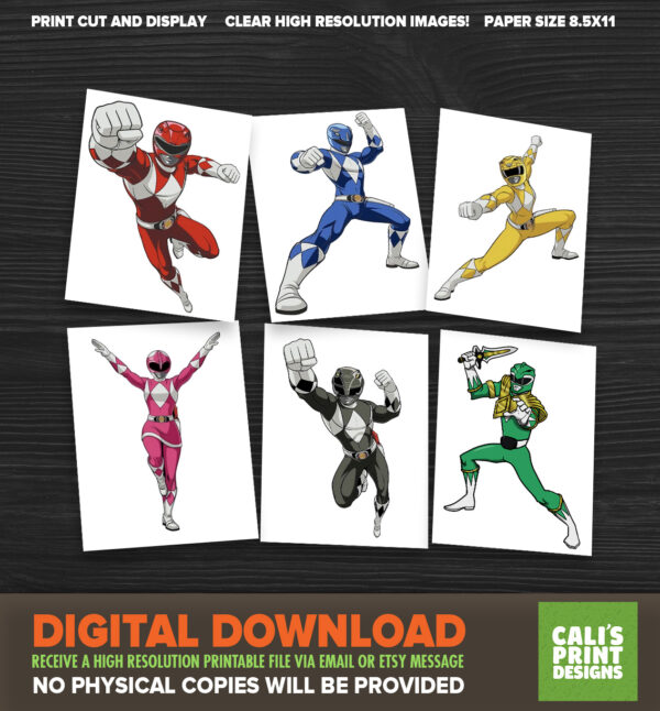 Printable Power Danger Cut outs - Super Sentai Birthday - Super Sentai Party Supplies - Instant Download