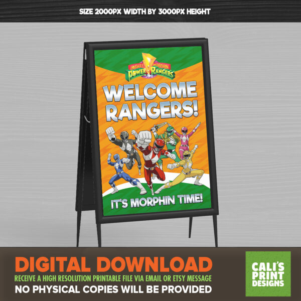Printable Power Danger Welcome Sign - Super Sentai Birthday - Super Sentai Party Supplies - Instant Download